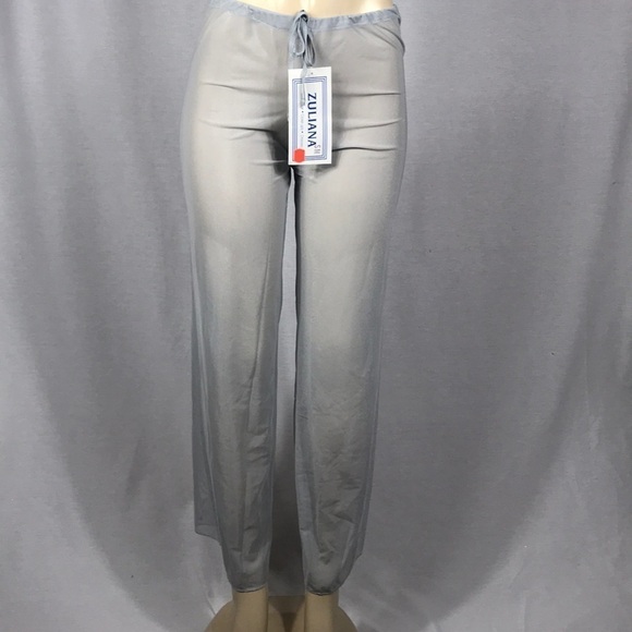 Zuliana Size S/M Grey Mesh Cover Up Pants. Made In USA. New With Tags. - Picture 1 of 3